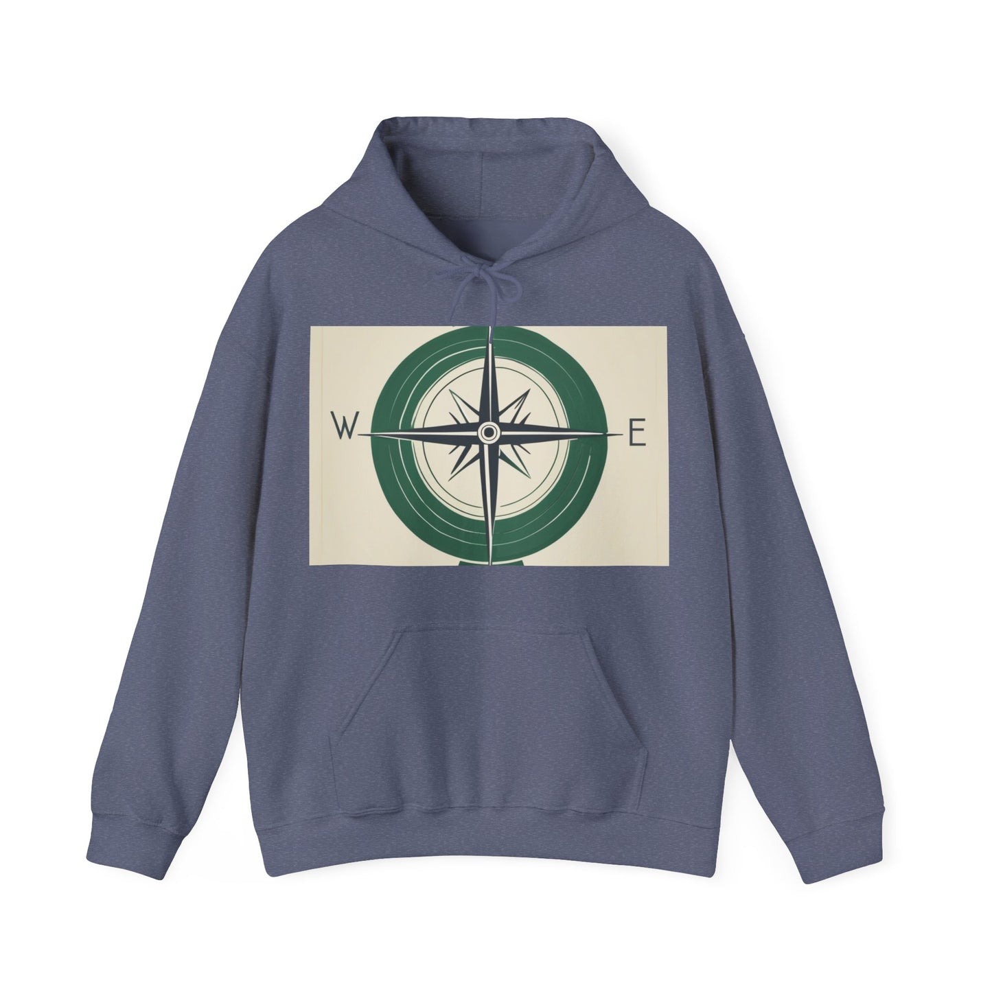 boostlete-iron-intent-icon-compass-soft-blueprint-0614 — Unisex Heavy Blend Hoodie (G18500)