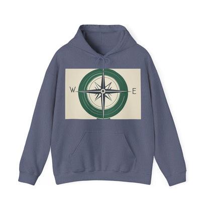 boostlete-iron-intent-icon-compass-soft-blueprint-0614 — Unisex Heavy Blend Hoodie (G18500)