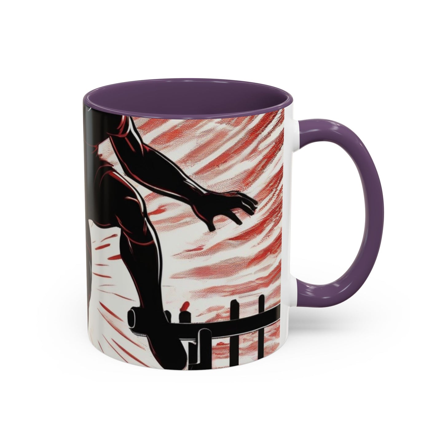 boostlete-recovery-progress-scene-hurdler-halftone-engraved-0212 — Accent Mug 11oz/15oz