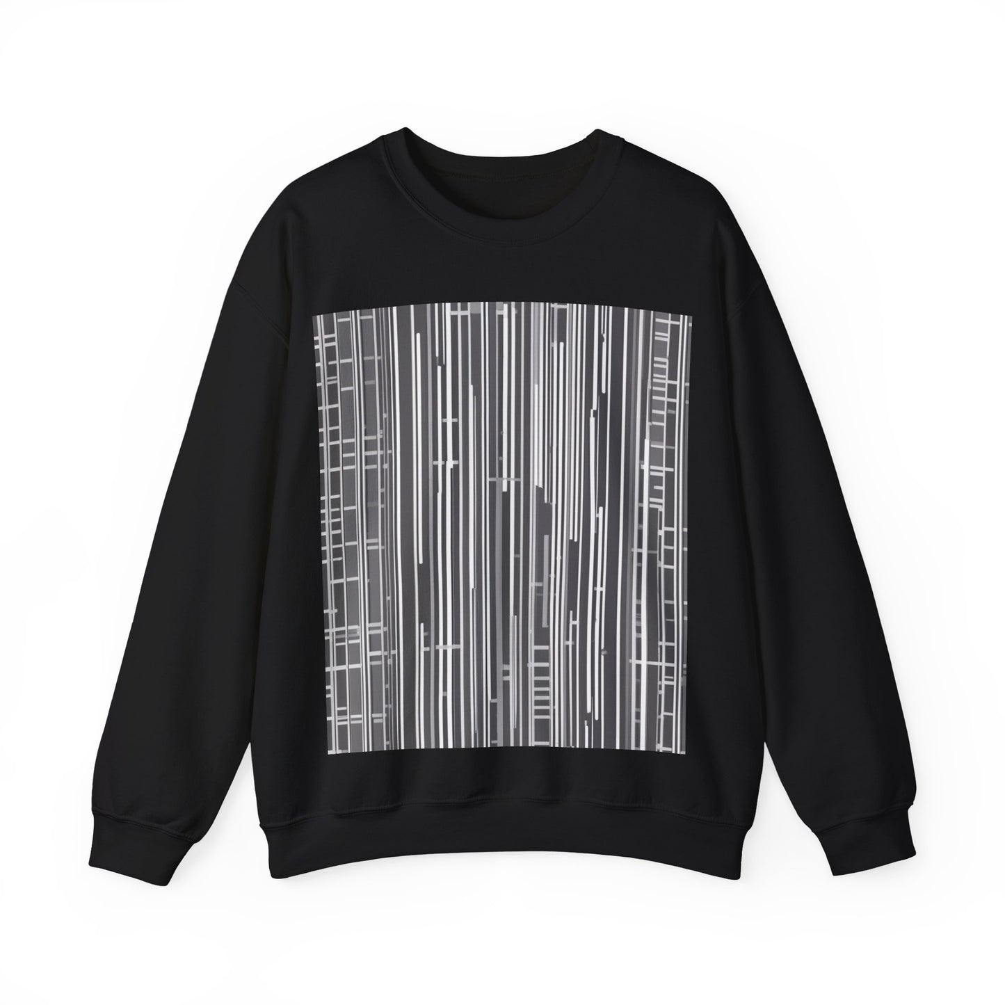 boostlete-boost-mode-pattern-barcode-blueprint-0463 — Unisex Heavy Blend Crewneck (G18000)
