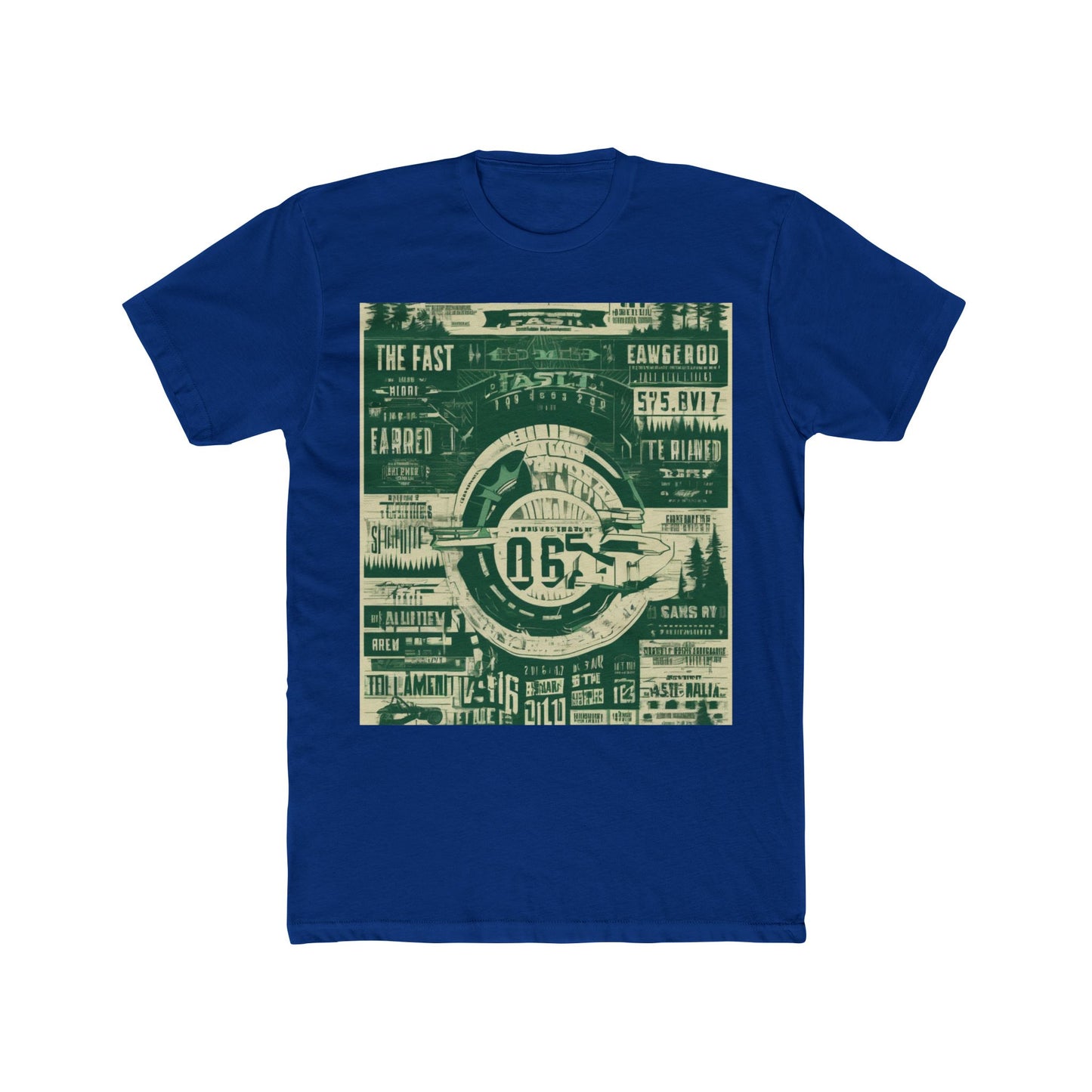 boostlete-mile-by-mile-type-fast-is-earned-big-blueprint-0041 — Unisex Cotton Crew Tee (NL 3600)