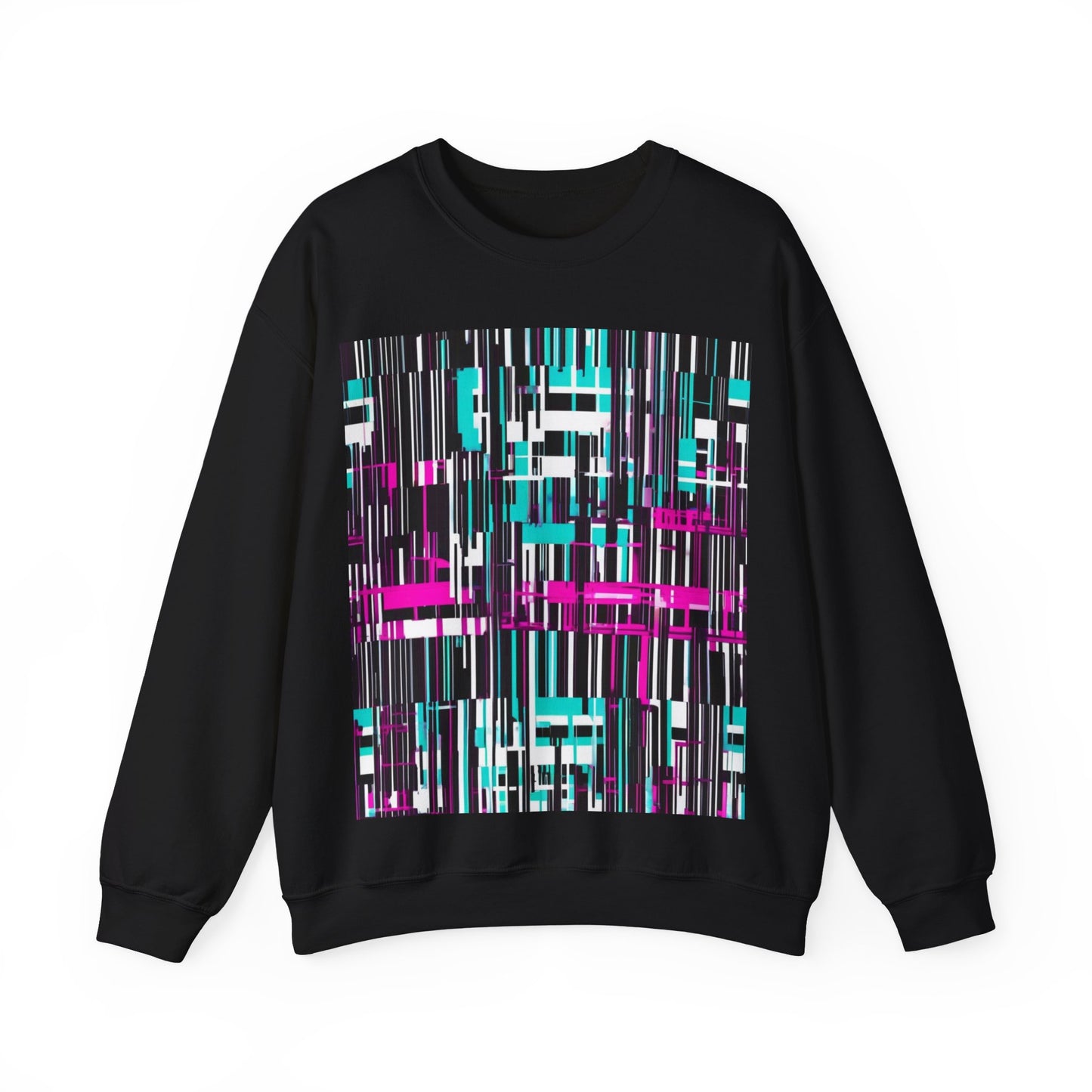 boostlete-am-crew-pattern-barcode-bold-0023 — Unisex Heavy Blend Crewneck Sweatshirt (Gildan)