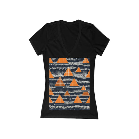 boostlete-iron-intent-pattern-stair-steps-industrial-0259 — Women's Deep V-Neck Tee (B+C 6035)