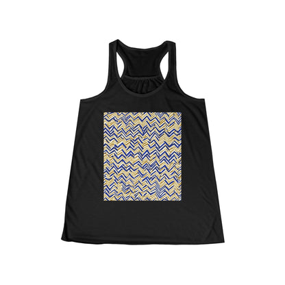 boostlete-boost-mode-pattern-ekg-line-art-0091 — Women's Flowy Racerback Tank (B+C 8800)