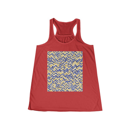 boostlete-boost-mode-pattern-ekg-line-art-0091 — Women's Flowy Racerback Tank (B+C 8800)