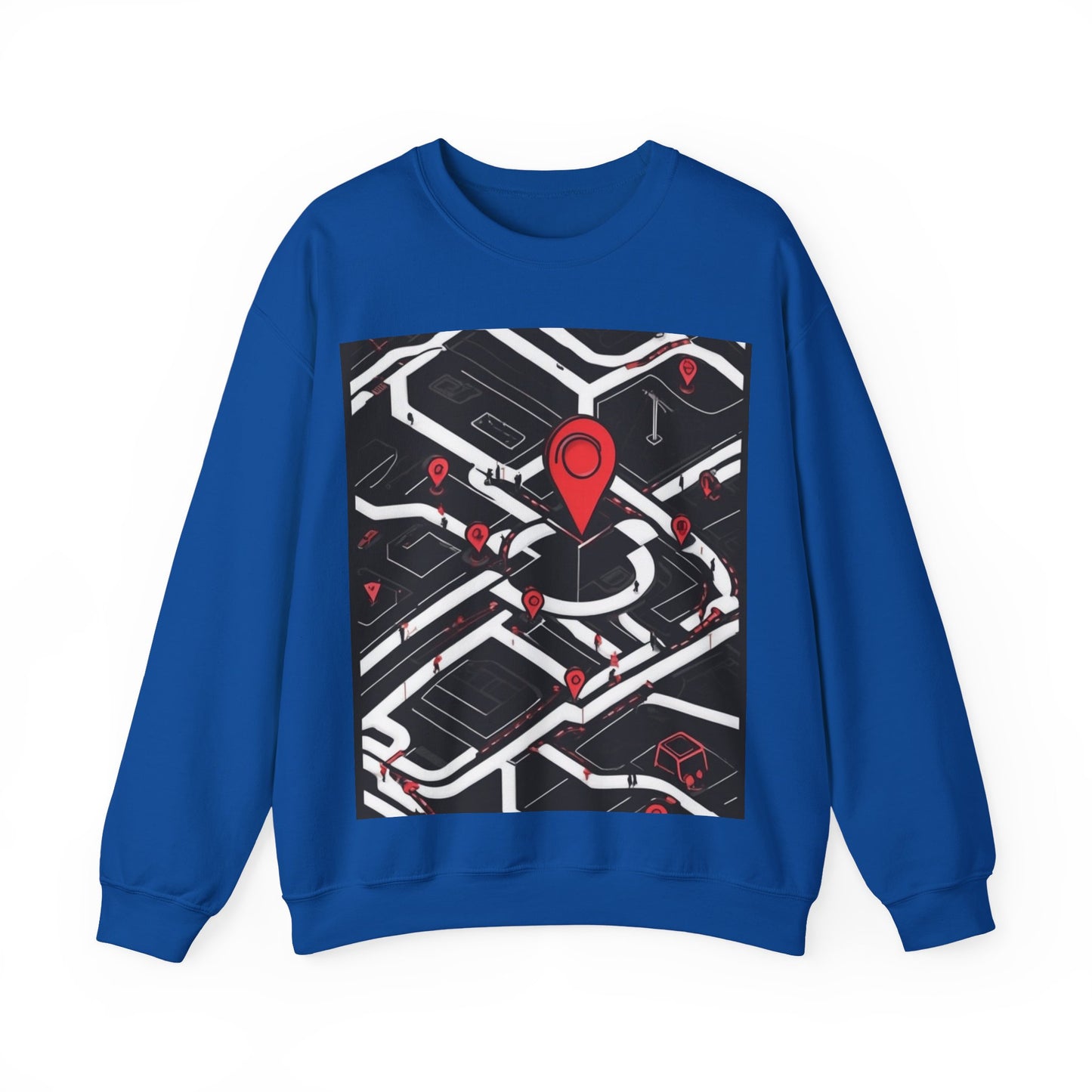 boostlete-am-crew-icon-map-matte-isometric-0094 — Unisex Heavy Blend Crewneck Sweatshirt (Gildan)