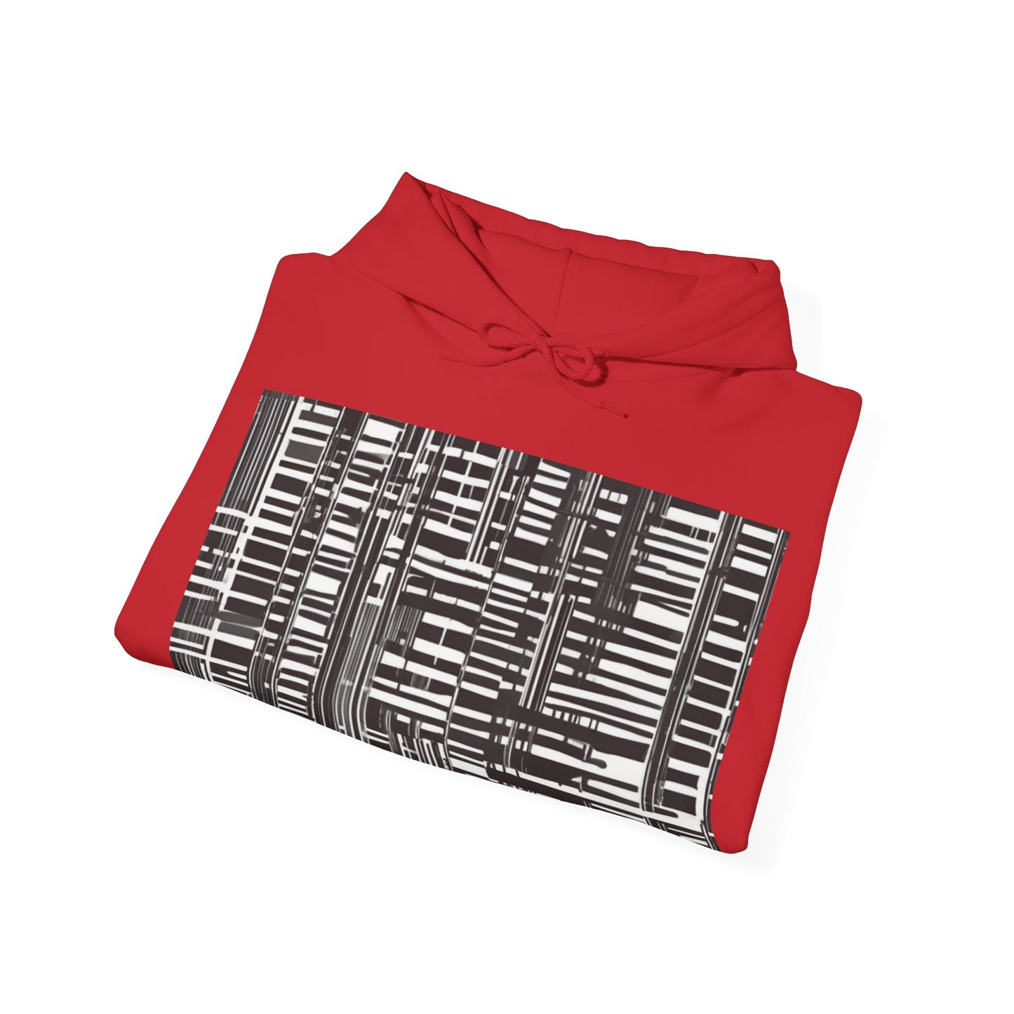 boostlete-iron-intent-pattern-barcode-line-art-0599 — Unisex Heavy Blend Hoodie (G18500)