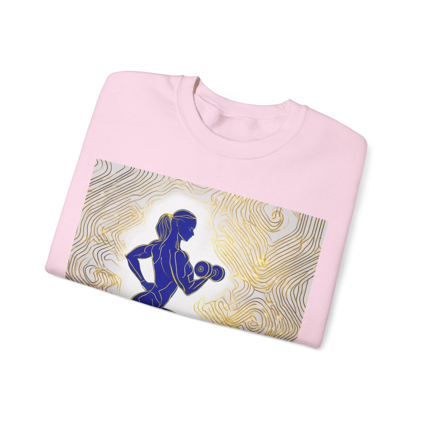 boostlete-iron-intent-scene-lunge-neon-line-art-0392 — Unisex Heavy Blend Crewneck (G18000)