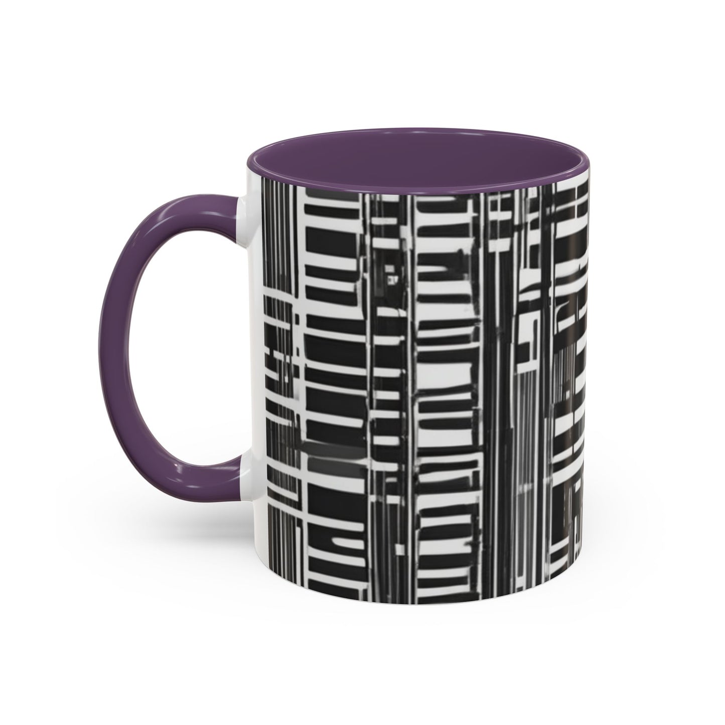 boostlete-iron-intent-pattern-barcode-line-art-0599 — Accent Mug 11/15oz