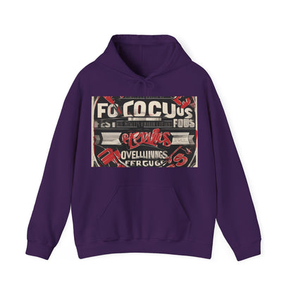 boostlete-mile-by-mile-type-focus-over-feelings-split-retro-0841 — Unisex Heavy Blend Hoodie (G18500)