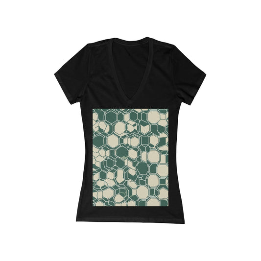 boostlete-iron-intent-pattern-hex-blueprint-0271 — Women's Deep V-Neck Tee (B+C 6035)