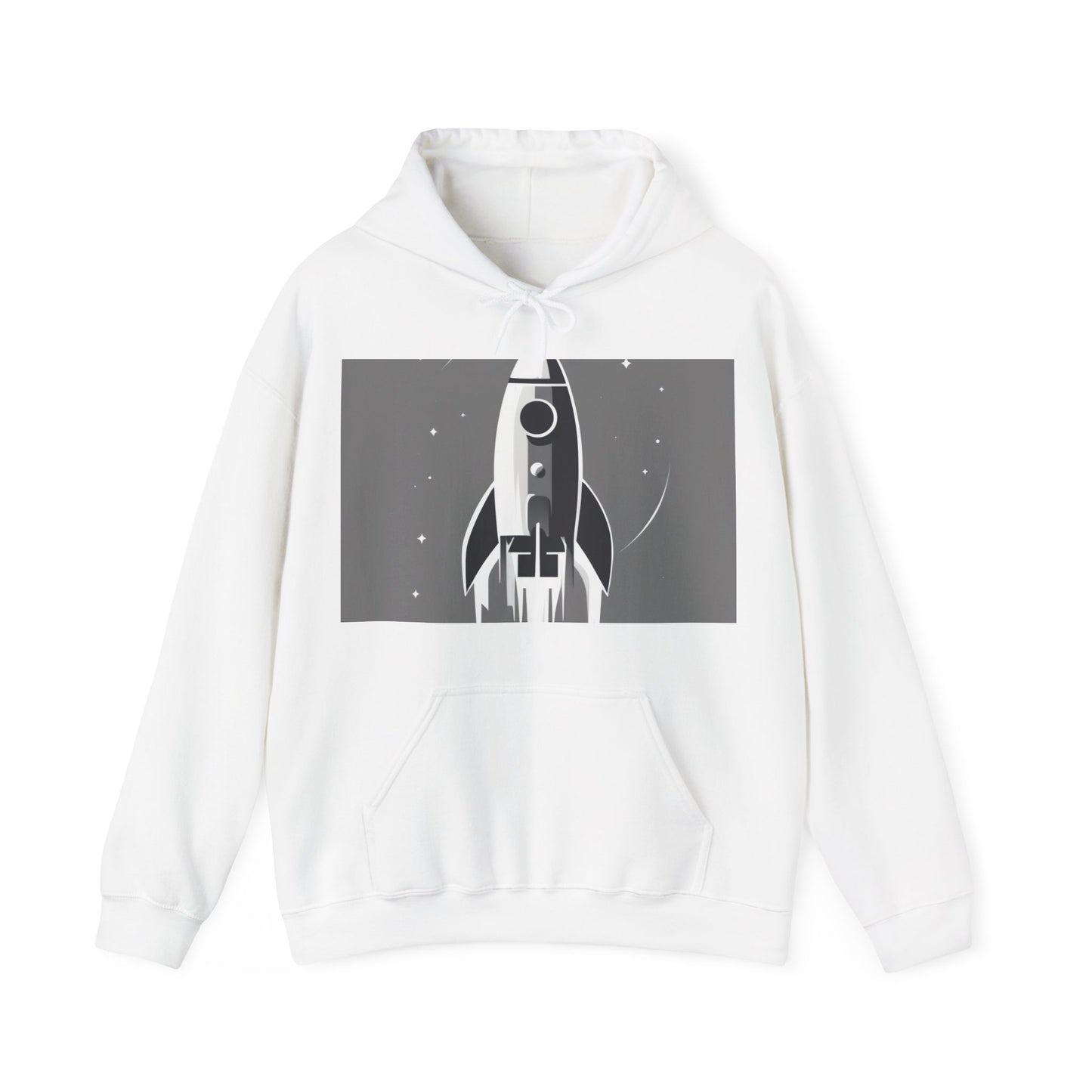 boostlete-field-day-icon-rocket-soft-monoline-1718 — Unisex Heavy Blend Hoodie (G18500)
