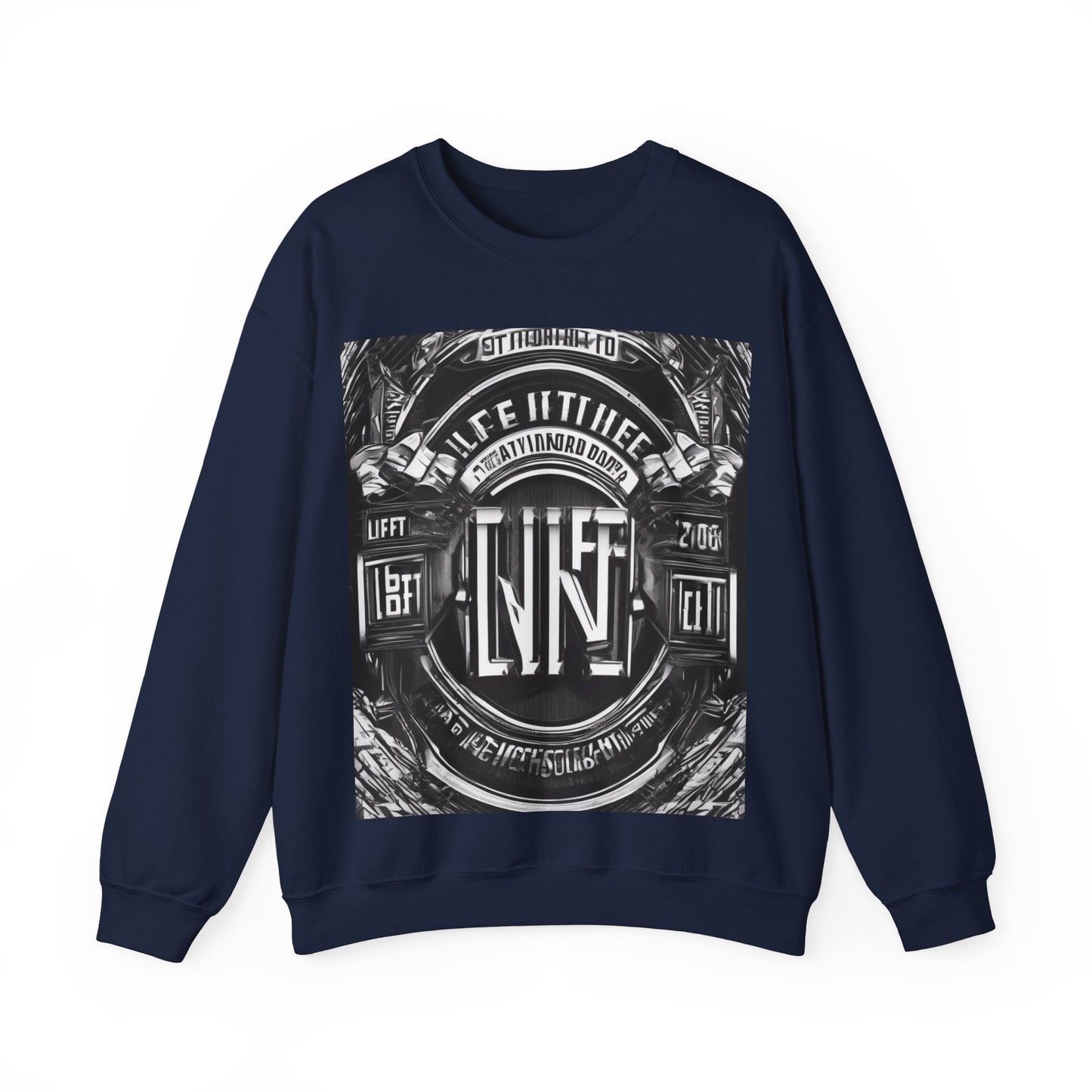 boostlete-am-crew-type-lift-the-standard-banner-engraved-0665 — Unisex Heavy Blend Crewneck (G18000)