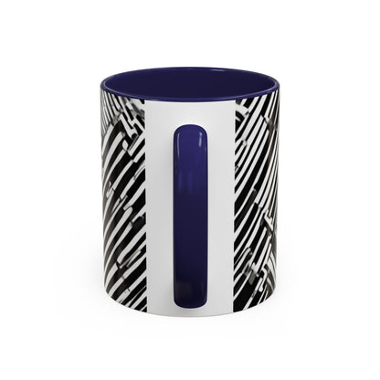 boostlete-mile-by-mile-pattern-barcode-monoline-0059 — Accent Mug 11oz/15oz