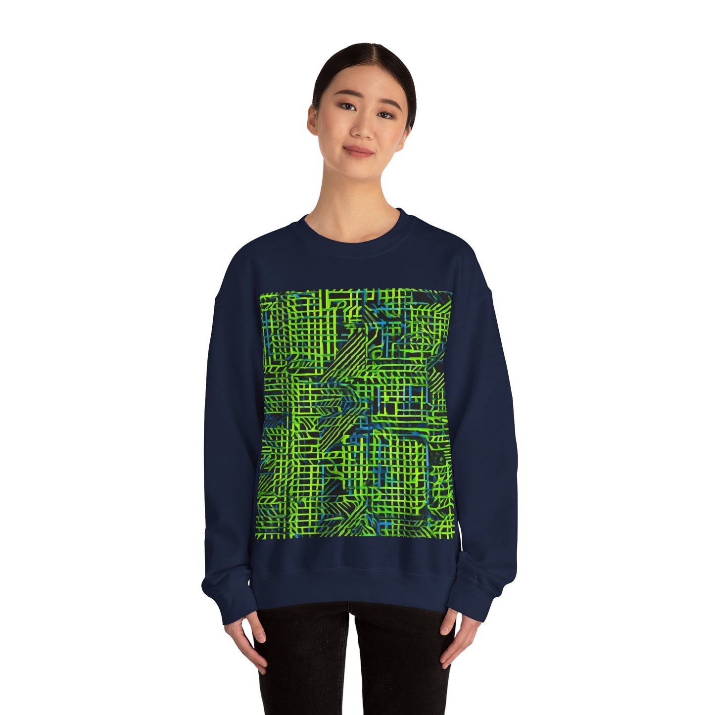 boostlete-quiet-power-pattern-stair-steps-industrial-0751 — Unisex Heavy Blend Crewneck (G18000)