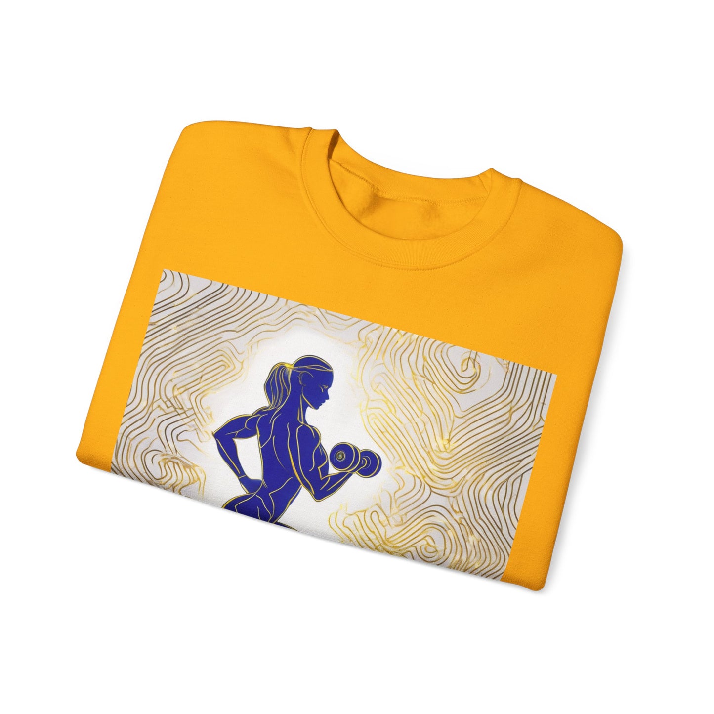 boostlete-iron-intent-scene-lunge-neon-line-art-0392 — Unisex Heavy Blend Crewneck (G18000)