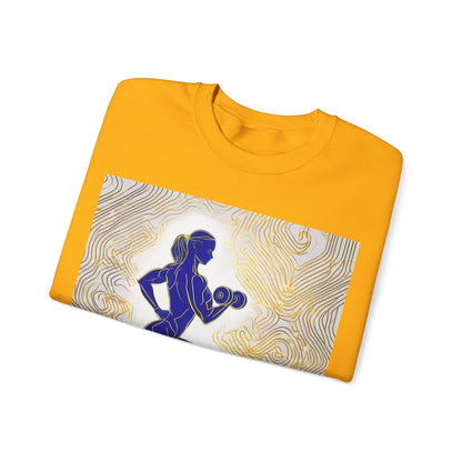 boostlete-iron-intent-scene-lunge-neon-line-art-0392 — Unisex Heavy Blend Crewneck (G18000)