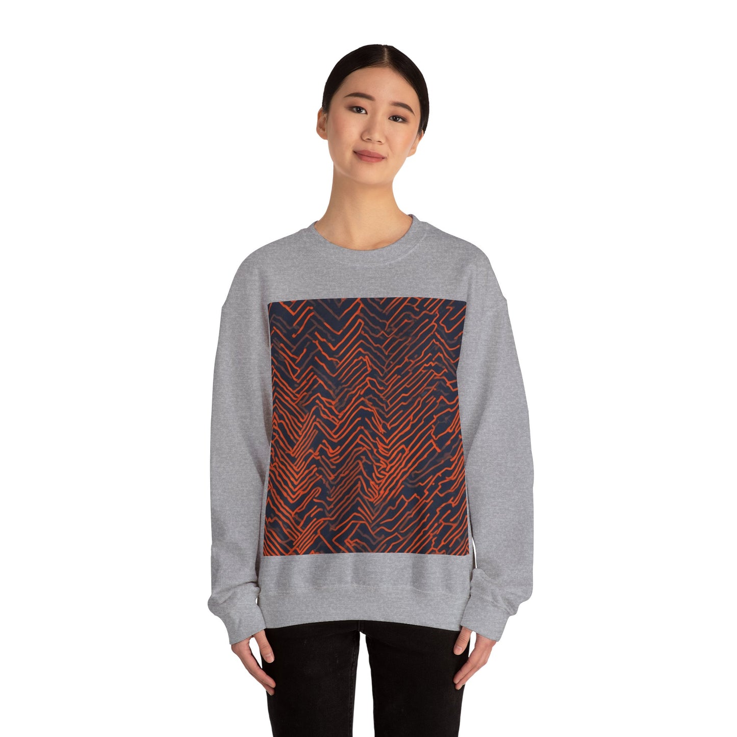 boostlete-field-day-pattern-ekg-modern-0087 — Unisex Heavy Blend Crewneck Sweatshirt (Gildan)