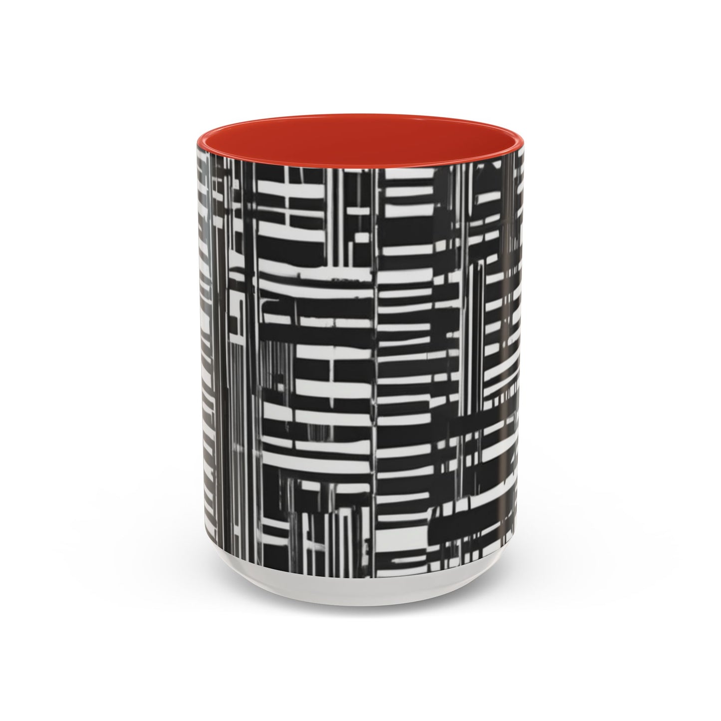 boostlete-iron-intent-pattern-barcode-line-art-0599 — Accent Mug 11/15oz