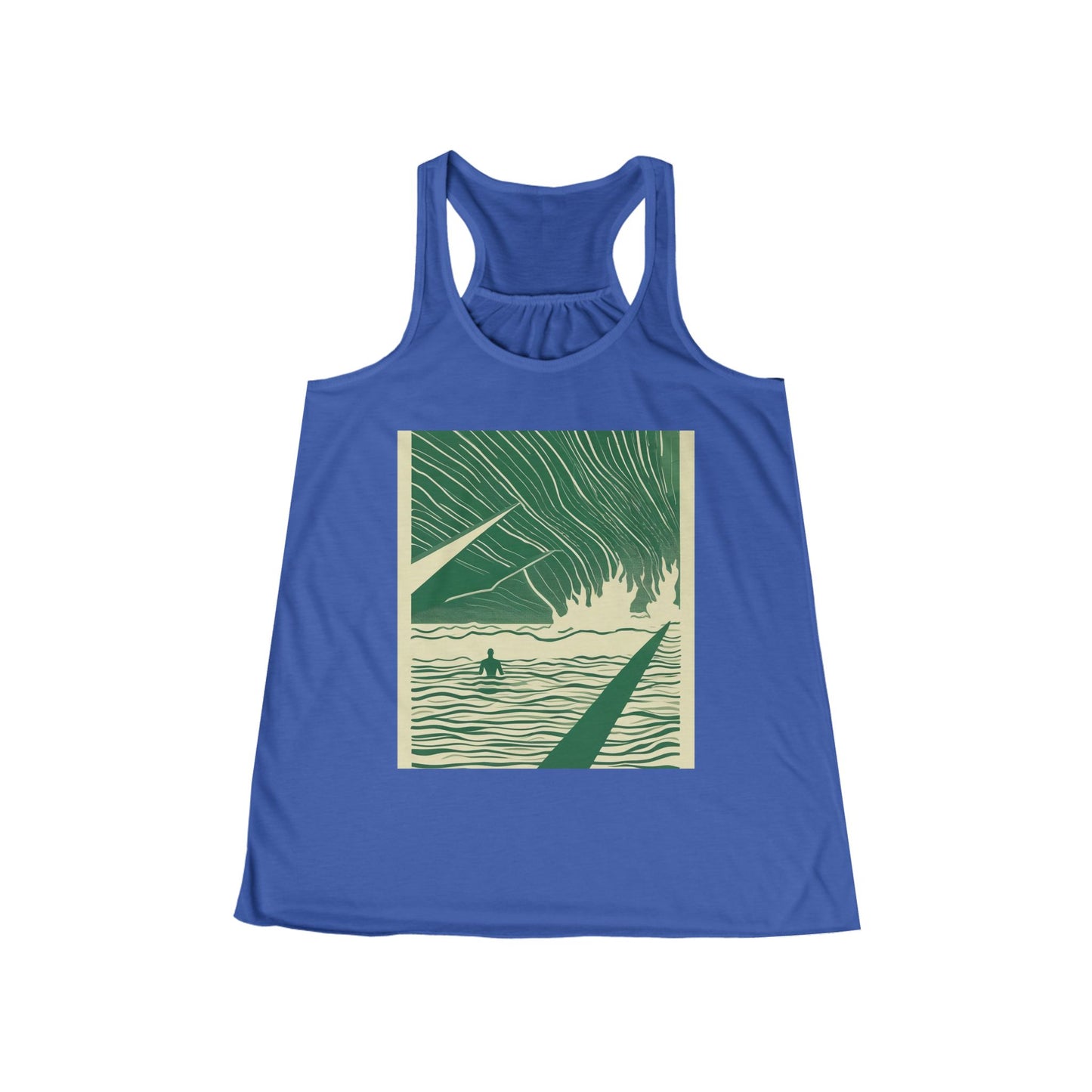 boostlete-mile-by-mile-icon-swimmer-motion-isometric-0078 — Women's Flowy Racerback Tank (B+C 8800)