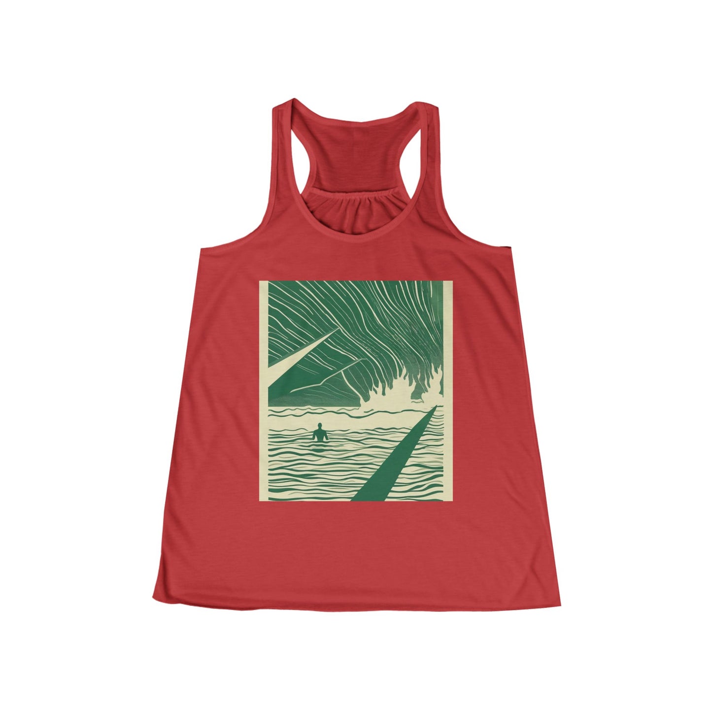 boostlete-mile-by-mile-icon-swimmer-motion-isometric-0078 — Women's Flowy Racerback Tank (B+C 8800)