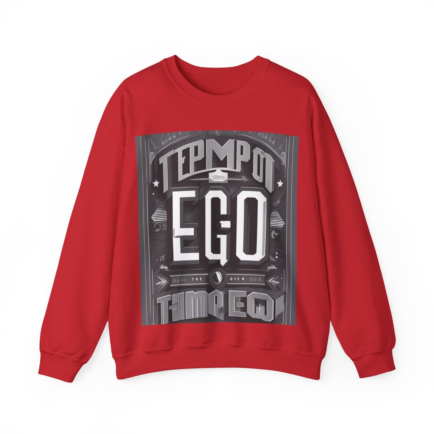 boostlete-mile-by-mile-type-tempo-over-ego-banner-modern-0093 — Unisex Heavy Blend Crewneck Sweatshirt (Gildan)