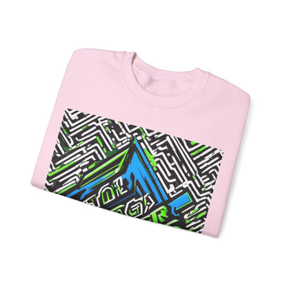 boostlete-am-crew-type-stronger-signals-diagonal-badge-1077 — Unisex Heavy Blend Crewneck (G18000)