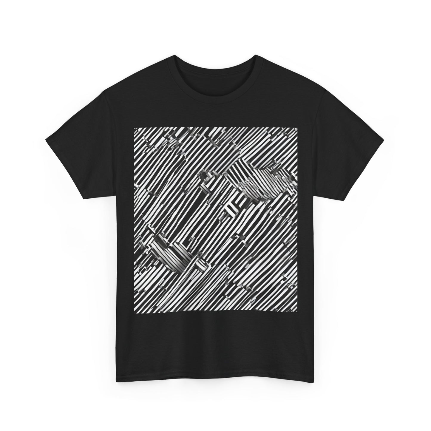 boostlete-mile-by-mile-pattern-barcode-monoline-0059 — Unisex Heavy Cotton Tee (Gildan 5000)