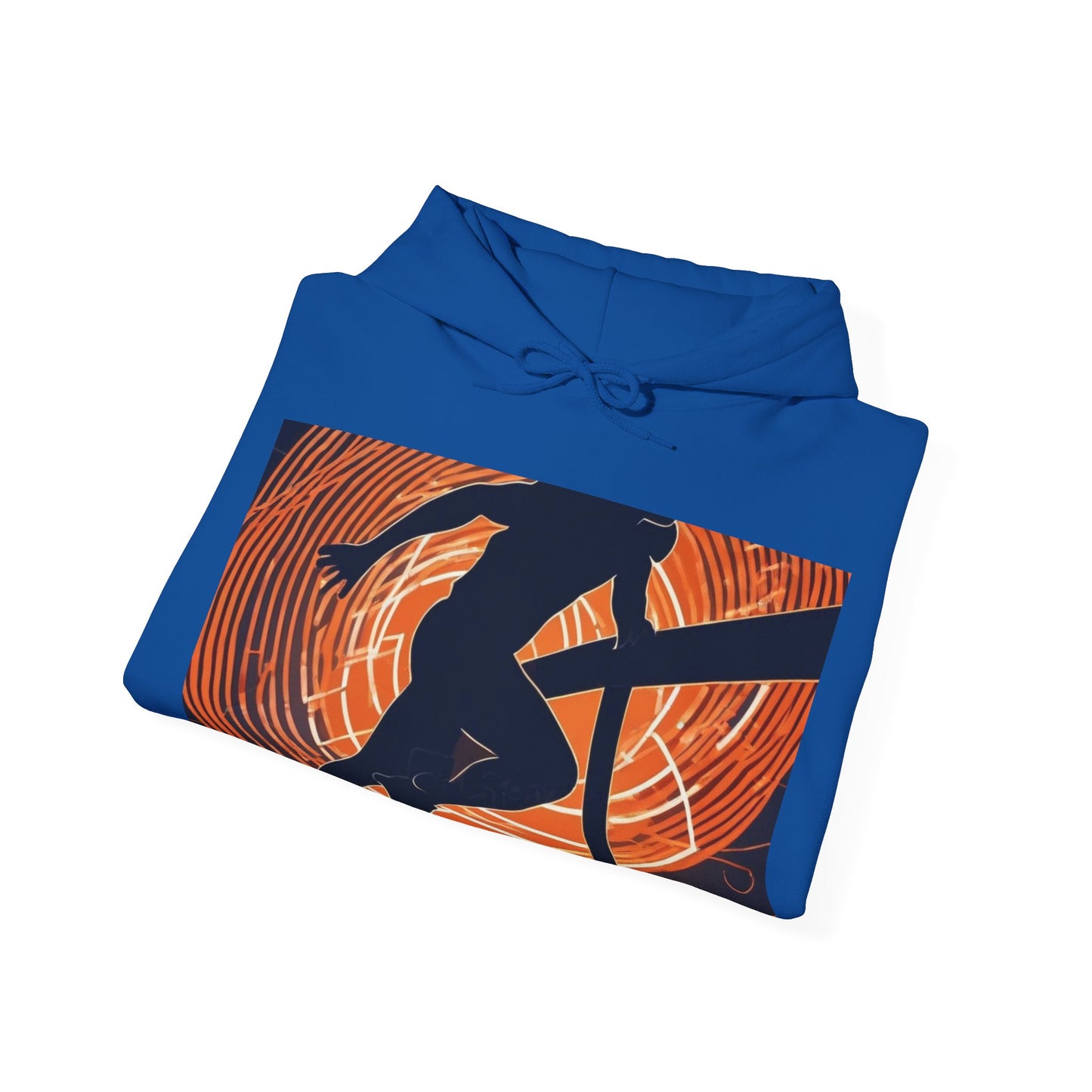 boostlete-iron-intent-scene-hurdler-neon-modern-0264 — Unisex Heavy Blend Hooded Sweatshirt (Gildan)