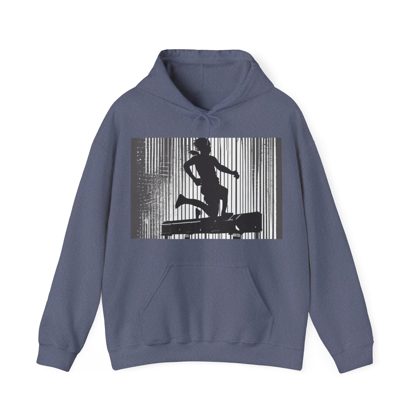 boostlete-am-crew-scene-hurdler-halftone-badge-0956 — Unisex Heavy Blend Hoodie (G18500)