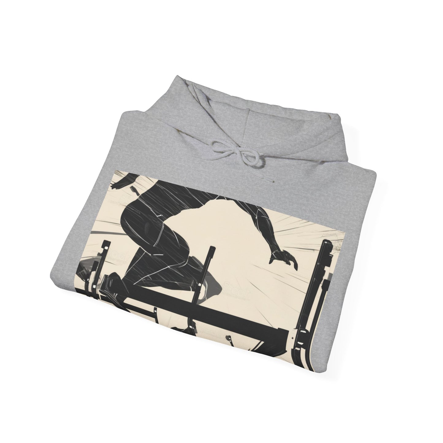 boostlete-iron-intent-scene-hurdler-speed-blueprint-0152 — Unisex Heavy Blend Hooded Sweatshirt (Gildan)