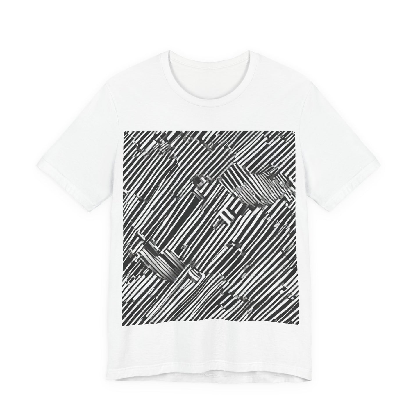 boostlete-mile-by-mile-pattern-barcode-monoline-0059 — Unisex Jersey Short Sleeve (B+C 3001)