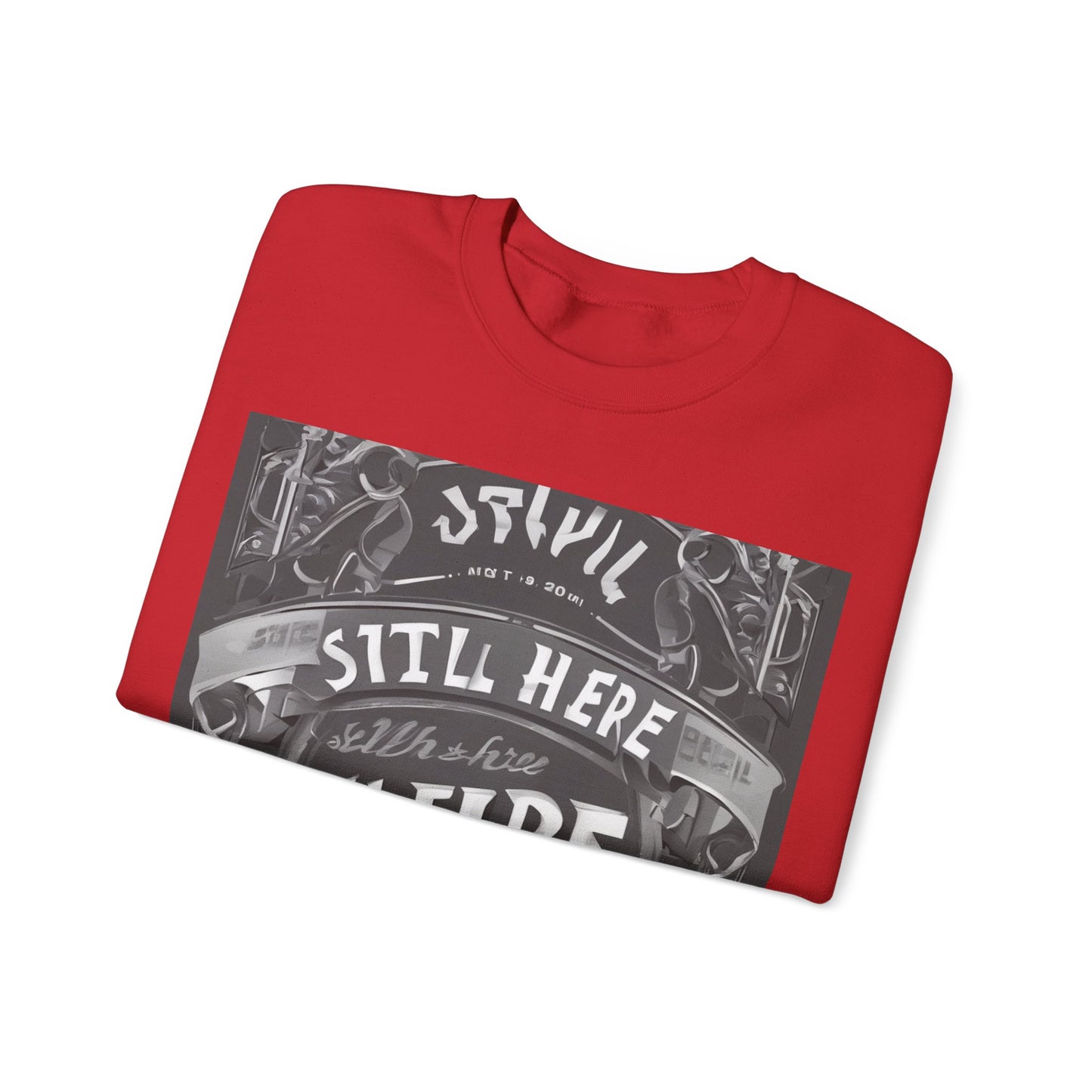 boostlete-recovery-progress-type-still-here-banner-paper-0201 — Unisex Heavy Blend Crewneck Sweatshirt (Gildan)