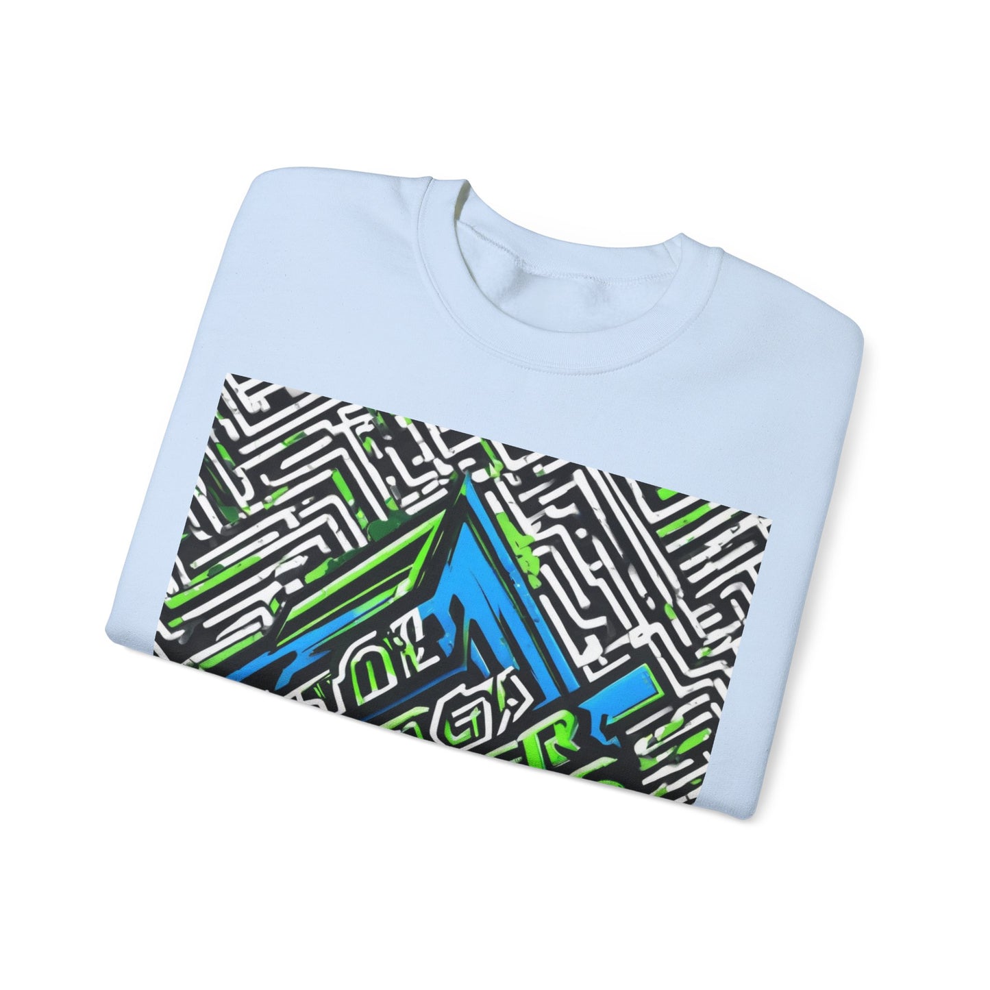 boostlete-am-crew-type-stronger-signals-diagonal-badge-1077 — Unisex Heavy Blend Crewneck (G18000)