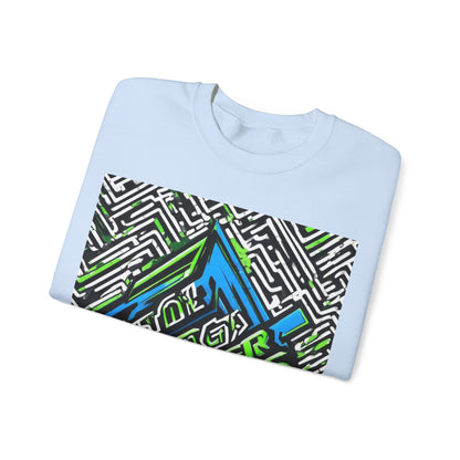 boostlete-am-crew-type-stronger-signals-diagonal-badge-1077 — Unisex Heavy Blend Crewneck (G18000)