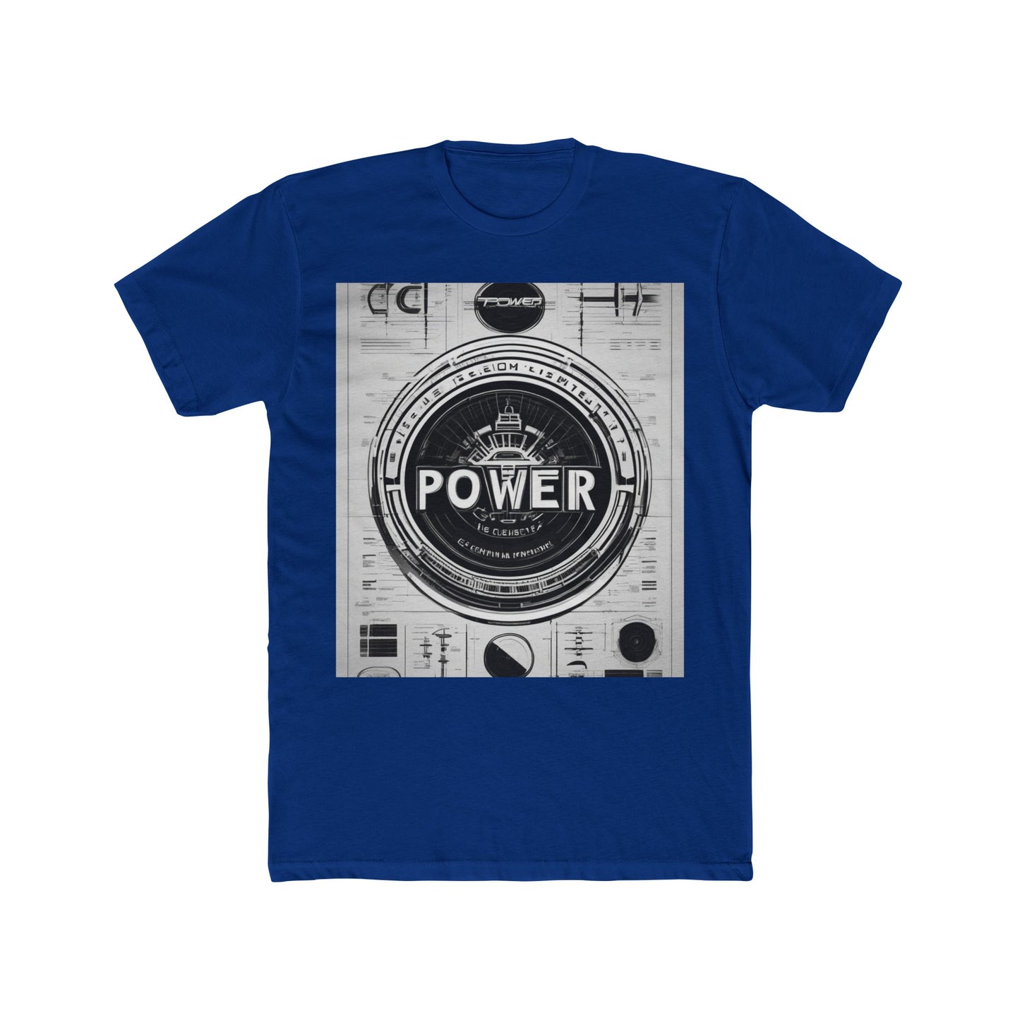 boostlete-boost-mode-type-power-in-quiet-badge-blueprint-0245 — Unisex Cotton Crew Tee (NL 3600)