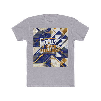 boostlete-am-crew-type-focus-over-feelings-banner-geometric-0169 — Unisex Cotton Crew Tee (NL 3600)