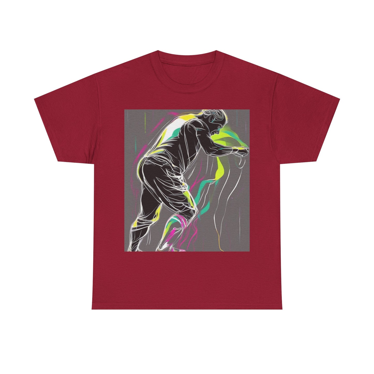 boostlete-iron-intent-scene-athlete-neon-monoline-0140 — Unisex Heavy Cotton Tee (Gildan 5000)