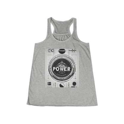 boostlete-boost-mode-type-power-in-quiet-badge-blueprint-0245 — Women's Flowy Racerback Tank (B+C 8800)