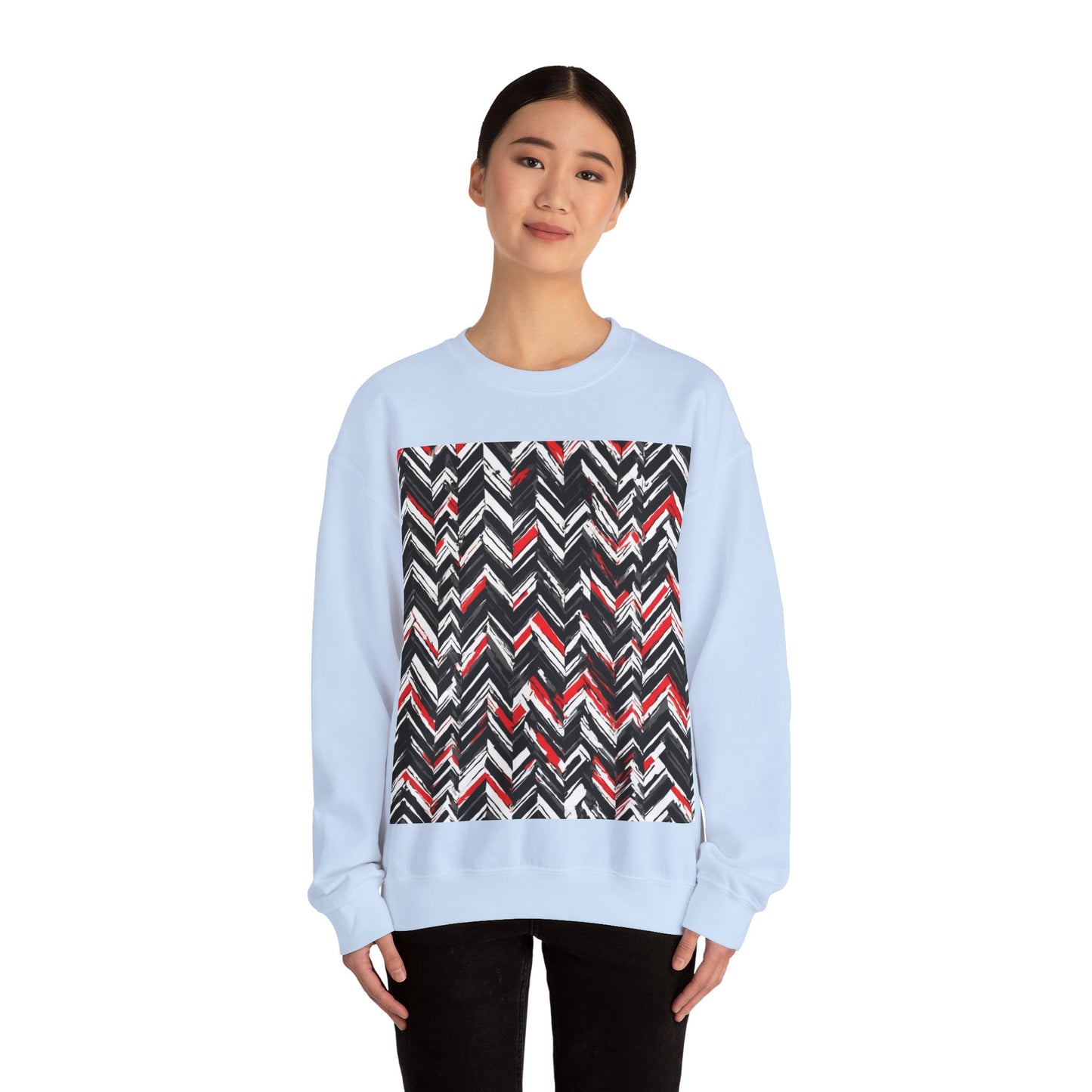 boostlete-am-crew-pattern-chevron-geometric-0659 — Unisex Heavy Blend Crewneck (G18000)