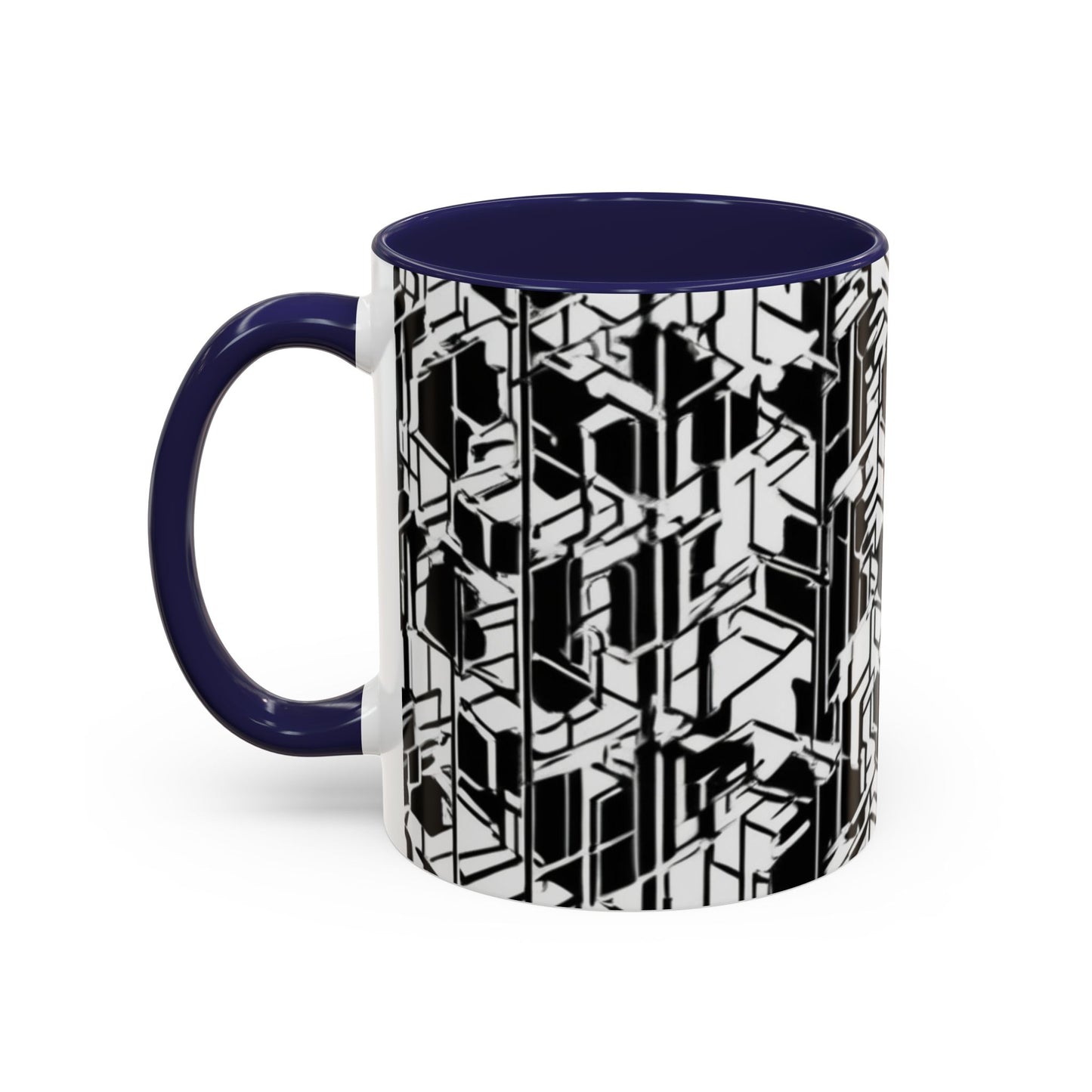 boostlete-field-day-pattern-micro-blueprint-0927 — Accent Mug 11/15oz