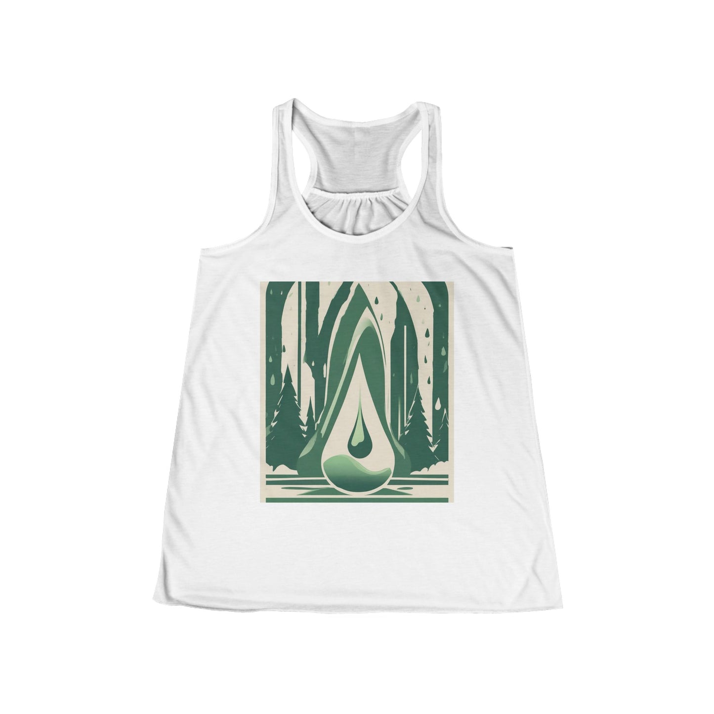 boostlete-quiet-power-icon-water-glitch-retro-0186 — Women's Flowy Racerback Tank (B+C 8800)