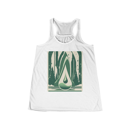 boostlete-quiet-power-icon-water-glitch-retro-0186 — Women's Flowy Racerback Tank (B+C 8800)