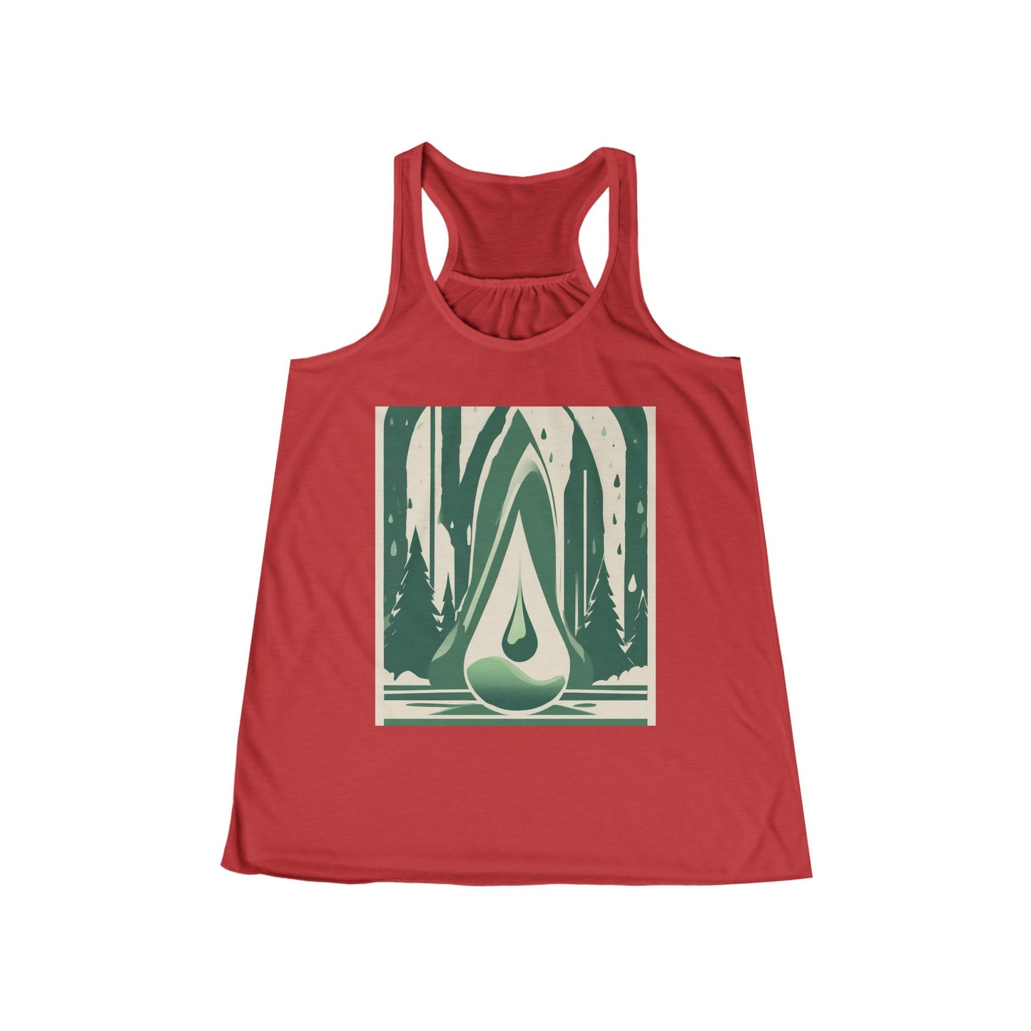 boostlete-quiet-power-icon-water-glitch-retro-0186 — Women's Flowy Racerback Tank (B+C 8800)