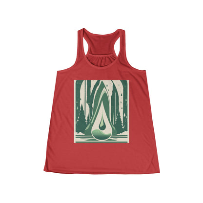 boostlete-quiet-power-icon-water-glitch-retro-0186 — Women's Flowy Racerback Tank (B+C 8800)