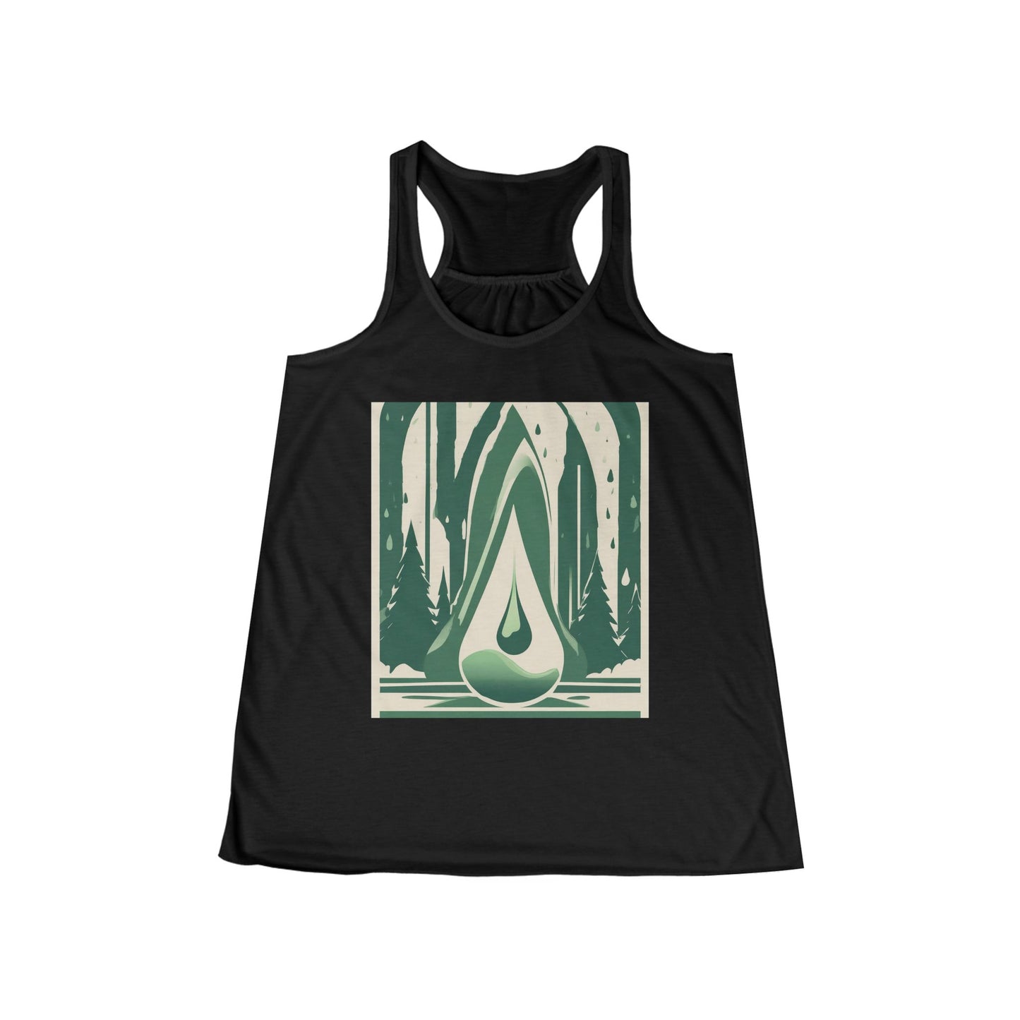 boostlete-quiet-power-icon-water-glitch-retro-0186 — Women's Flowy Racerback Tank (B+C 8800)