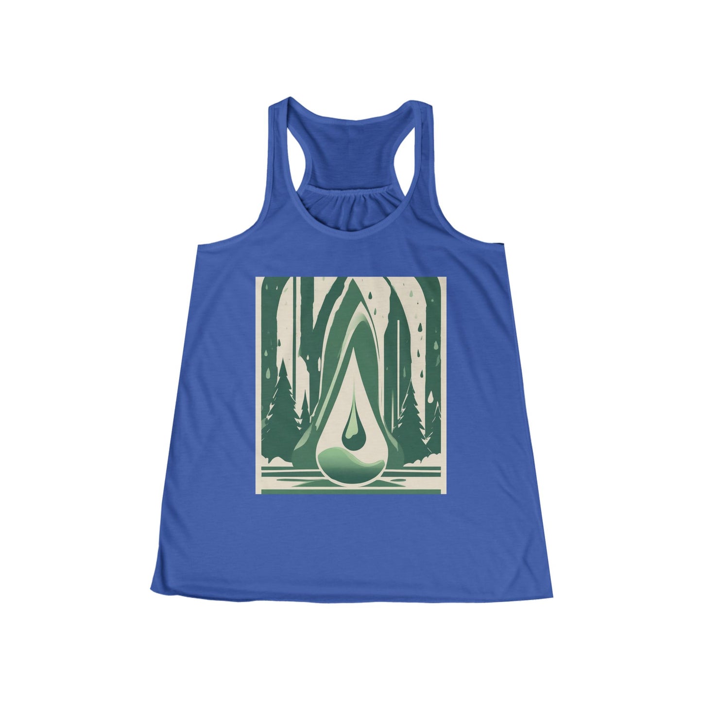 boostlete-quiet-power-icon-water-glitch-retro-0186 — Women's Flowy Racerback Tank (B+C 8800)