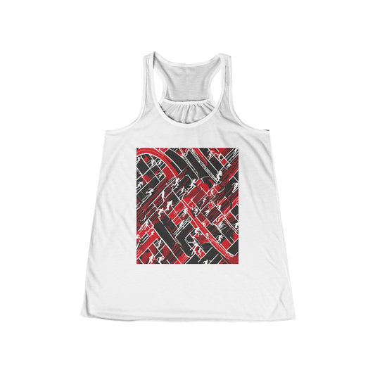 boostlete-pr-season-scene-marathoner-outline-modern-0124 — Women's Flowy Racerback Tank (B+C 8800)