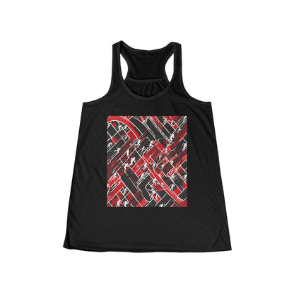 boostlete-pr-season-scene-marathoner-outline-modern-0124 — Women's Flowy Racerback Tank (B+C 8800)