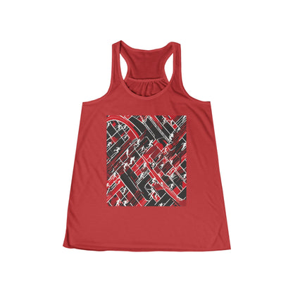 boostlete-pr-season-scene-marathoner-outline-modern-0124 — Women's Flowy Racerback Tank (B+C 8800)